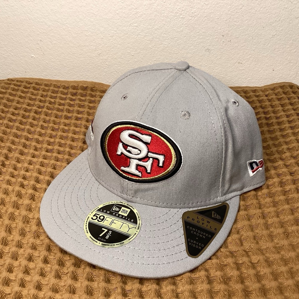 San Francisco 49ers USA Flag Sz 7 5/8 New Era 59Fifty Low Profile Cap Gray